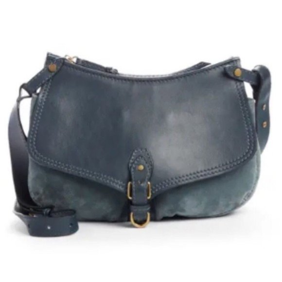Isabel Marant Keila Leather Suede Two Tone Blue/Light Blue Crossbody Bag - Picture 1 of 16